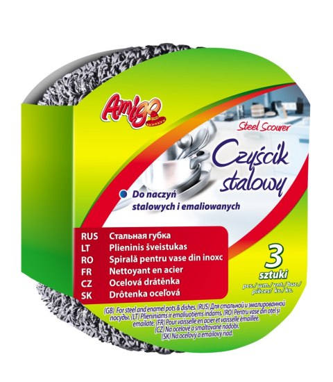 AGD AMIGO 0649 Czyścik stalowy a 3szt. /20 3681 AGD AMIGO 0649 Czyścik stalowy a 3szt. /20 3681