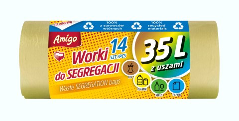 AGD AMIGO 8381 Worki na śm.do segreg.35l14szt.uszy żółte/24 AGD AMIGO 8381 Worki na śm.do segreg.35l14szt.uszy żółte/24