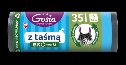AGD GOSIA 3824 Worki na śm. 35l a15szt.z taśmą EKO b.mocne/12 6734 AGD GOSIA 3824 Worki na śm. 35l a15szt.z taśmą EKO b.mocne/12 6734
