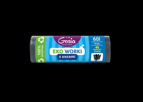 AGD GOSIA 4388 Worki na śmieci 60l uszy a 10szt.EKO b.mocne grafit ldpe /15 6849 AGD GOSIA 4388 Worki na śmieci 60l uszy a 10szt.EKO b.mocne grafit ldpe /15 6849