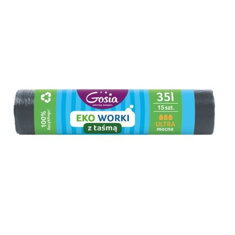 AGD GOSIA 5811 Worki na śm.35l/15 z taśmą ECO ULTRA MOCNE grafit/20 wyc. AGD GOSIA 5811 Worki na śm.35l/15 z taśmą ECO ULTRA MOCNE grafit/20 wyc.