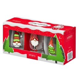AGD Krosno - FKP1644 Kpl.3szkl.500ml.świąteczne GOD JUL Mikołaje