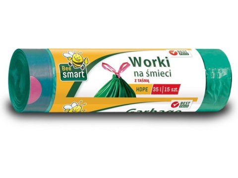 AGD Paclan 34861 Worki na śm.SMART 35l 15szt DS z taśmą zielone /40 242382 AGD Paclan 34861 Worki na śm.SMART 35l 15szt DS z taśmą zielone /40 242382