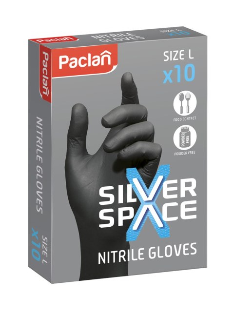 AGD Paclan 35929 Rękawice Nitryl L 10szt.czarne SILVER SPACE/30 135920 AGD Paclan 35929 Rękawice Nitryl L 10szt.czarne SILVER SPACE/30 135920