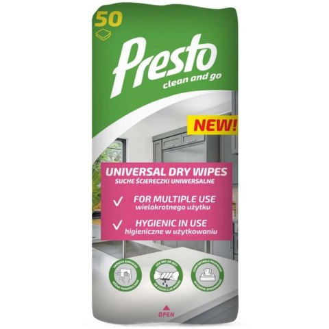 AGD WYP.PRESTO Ściereczki uniw.suche 50szt. FLOW PACK 4759 XI 2027 AGD WYP.PRESTO Ściereczki uniw.suche 50szt. FLOW PACK 4759 XI 2027
