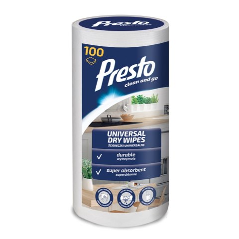 AGD WYP.PRESTO Ściereczki uniw.suche na rolce 100szt/18 5336 AGD WYP.PRESTO Ściereczki uniw.suche na rolce 100szt/18 5336