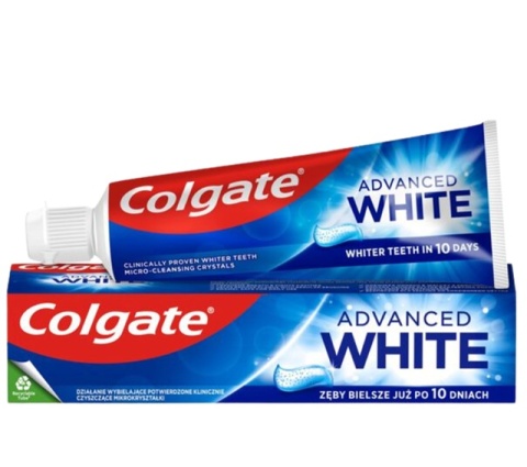 Colgate Advanced White Wybielająca Pasta do Mycia Zębów z Fluorem 75ml