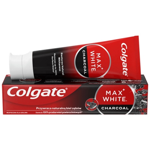 Colgate® Max White Charcoal wybielająca pasta do zębów z aktywnym węglem 75ml