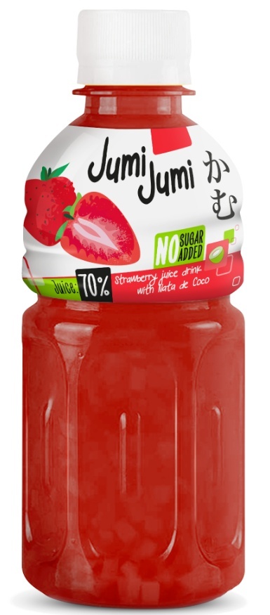 Jumi Jumi Napój truskawka 70% soku z nata de coco 320ml Jumi Jumi Napój truskawka 70% soku z nata de coco 320ml