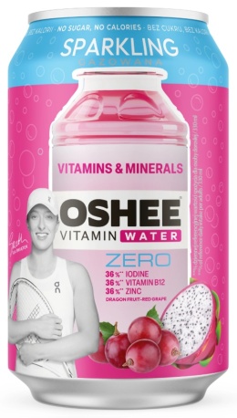OSHEE Vitamin Water Sparkling witaminy i minerały ZERO czerwone winogrona i dragonfruit 330 ml