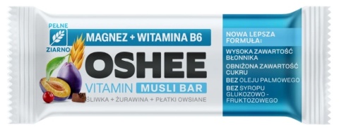 OSHEE Baton Vitamin Musli bar śliwka - żurawina 40g