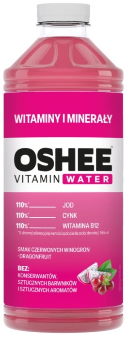 OSHEE Vitamin Water witaminy i minerały winogrona - dragonfruit 1100 ml